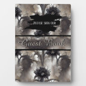 Gothic Black Bloemen Trouwtafel Top Fotoplaat (voorkant)