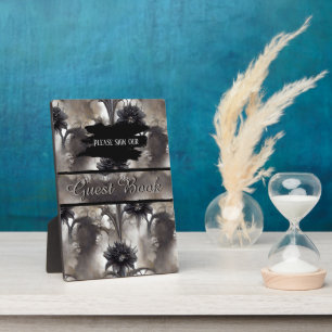 Gothic Black Bloemen Trouwtafel Top Fotoplaat