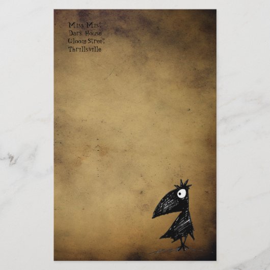 Gothic Black Crow-kantoorbenodigdheden Briefpapier (Voorkant)