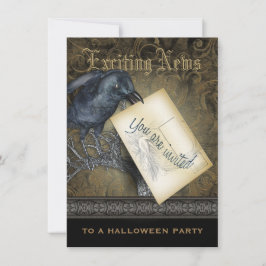 Gothic Black Crow Medium Invitation Kaart