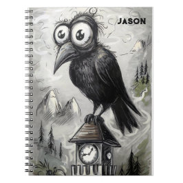 Gothic Black Crow Spooky Notitieboek