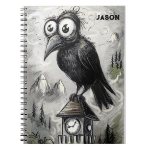 Gothic Black Crow Spooky Notitieboek