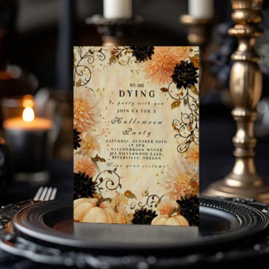 Gothic Black Dahlia Halloween viering Kaart