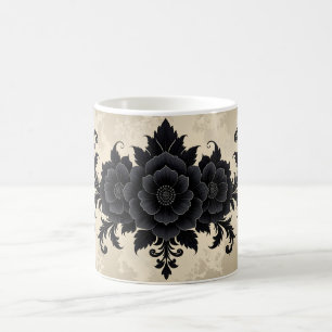 Gothic Black Damask Koffiemok