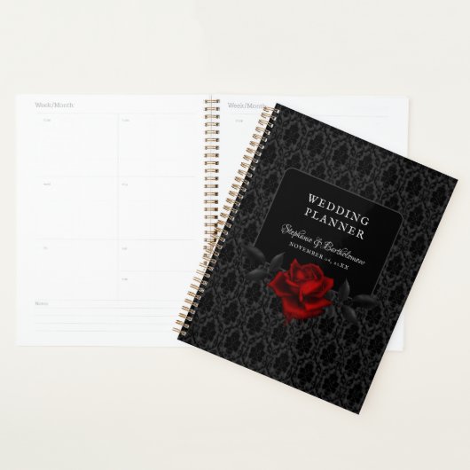Gothic Black Damask Rose Wedding (Devant avec enveloppe)