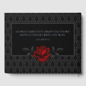 Gothic Black Damask Rose Wedding Gastenboek (Achterkant)