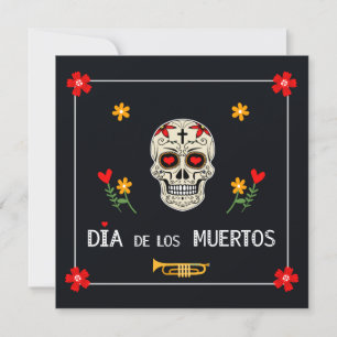 Gothic Black Dia de los Muertos Sugar Skull Kaart