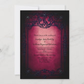 Gothic Black en Ruby Wedding Invitation Kaart (Voorkant)