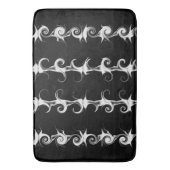 Gothic Black en White Linear Curlicue Pattern Badmat (Voorkant Verticaal)