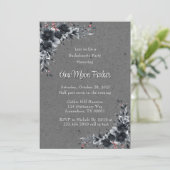 Gothic Black Floral Bachelorette Party Kaart (Staand voorkant)