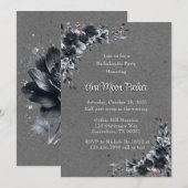 Gothic Black Floral Bachelorette Party Kaart (Voorkant / Achterkant)