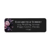 Gothic Black Floral Wedding Address Labels (Voorkant)