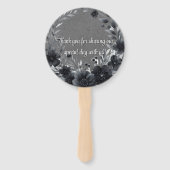 Gothic Black Floral Wedding Bedankt Handwaaier (Achterkant)