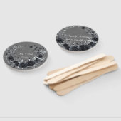 Gothic Black Floral Wedding Bedankt Handwaaier (Niet-gemonteerd)