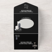 Gothic Black Floral Wedding Foto All In One Uitnodiging (Buitenkant)