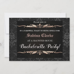 Gothic Black & Gold Chic Bachelorette Party nodigt Kaart