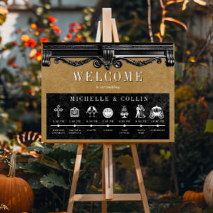 Gothic Black & Gold Orde van Evenementen Trouwen Poster