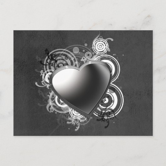 Gothic Black Heart Briefkaart (Voorkant)
