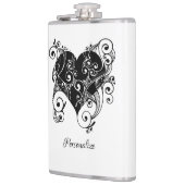 Gothic Black Heart Tattoo Art Design gepersonalise Heupfles (Links)