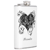 Gothic Black Heart Tattoo Art Design gepersonalise Heupfles (Rechts)