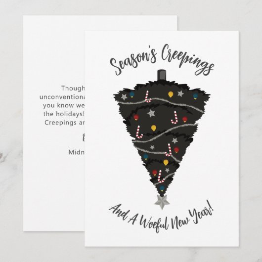 Gothic Black kerstboomvakantie Kaart (Voorkant / Achterkant)