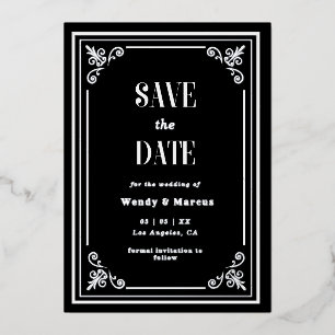 Gothic Black Lijst Dark Aesthetic Silver Real Folie Uitnodiging