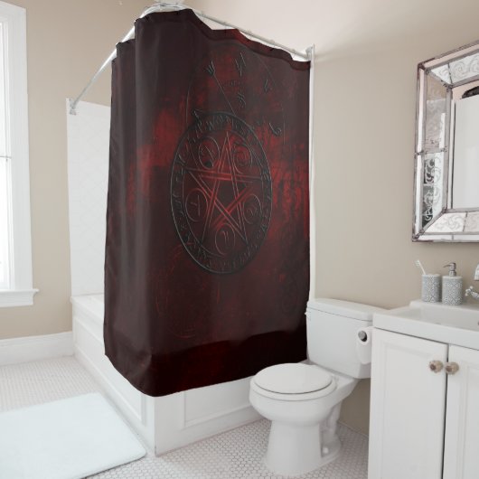 Gothic Black Magic Seals Douchegordijn (In situ)