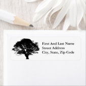 Gothic Black Oak Tree Silhouette Fine Art Drawing Etiket (Insitu)