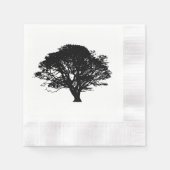 Gothic Black Oak Tree Silhouette Fine Art Drawing Servetten (Voorkant)