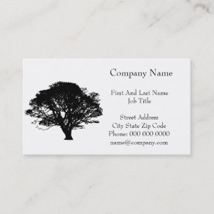 Gothic Black Oak Tree Silhouette Fine Art Drawing Visitekaartje