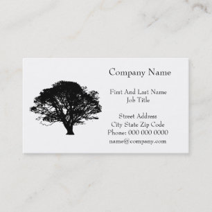 Gothic Black Oak Tree Silhouette Fine Art Drawing Visitekaartje