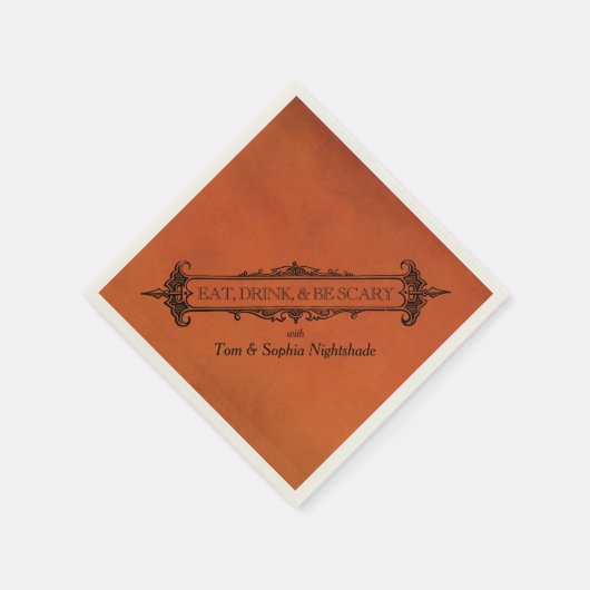 Gothic Black & Oranje | Eet-Drink en wees eng Servetten (Hoek)