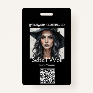 Gothic Black Pentacle Employee Badge