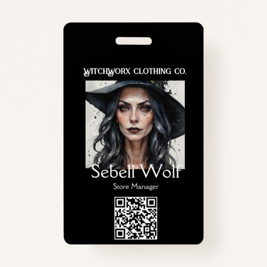 Gothic Black Pentacle Employee Badge (Voorkant)