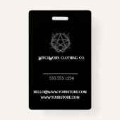 Gothic Black Pentacle Employee Badge (Achterkant)