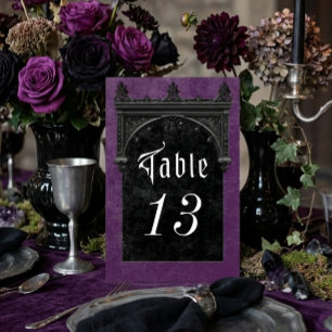 Gothic Black Raven & Black Arch Paarse bruiloft Kaart
