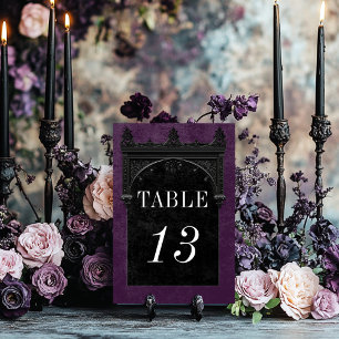Gothic Black Raven & Black Arch Paarse bruiloft Kaart