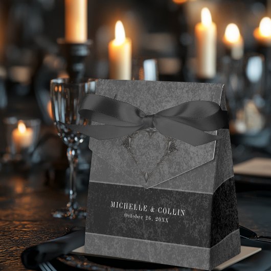 Gothic Black Raven & Black Rozen Bruiloft Bedankdoosjes