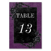 Gothic Black Raven & Black Rozen Paarse bruiloft Kaart (Achterkant)