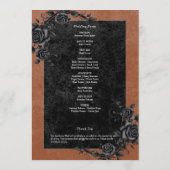 Gothic Black Raven & Black Rozen Roest Bruiloft Programma (Achterkant)