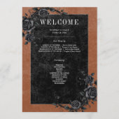 Gothic Black Raven & Black Rozen Roest Bruiloft Programma (Voorkant)