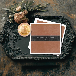 Gothic Black Raven & Black Rozen Roest Bruiloft Servet