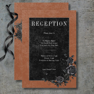 Gothic Black Raven & Black Rozen Rust Receptie Informatiekaartje