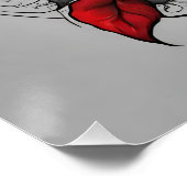 Gothic Black Raven met rode rozen Perfect Poster (Hoek)