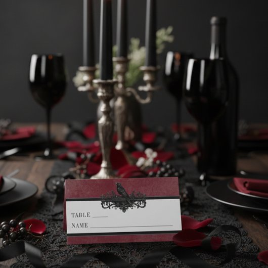 Gothic Black Raven Wine Darkly Ever After Wedding