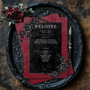 Gothic Black Raven & Zwarte Rozen Wijnbruiloft Programma