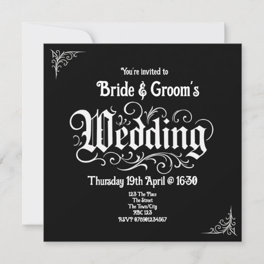 Gothic Black Rock Metal Wedding Gepersonaliseerde  (Voorkant)