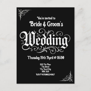 Gothic Black Rock Metal Wedding Gepersonaliseerde Feestdagenkaart