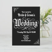 Gothic Black Rock Metal Wedding Gepersonaliseerde  Kaart (Staand voorkant)