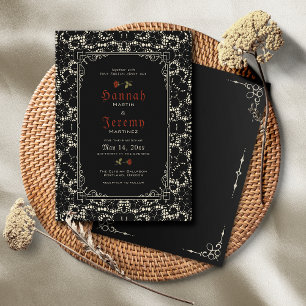 Gothic Black Roos Blood Red Invitation Kaart